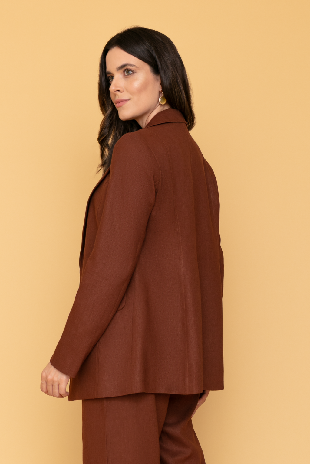 Blazer Feminino de Linho Marrom - Delaunay