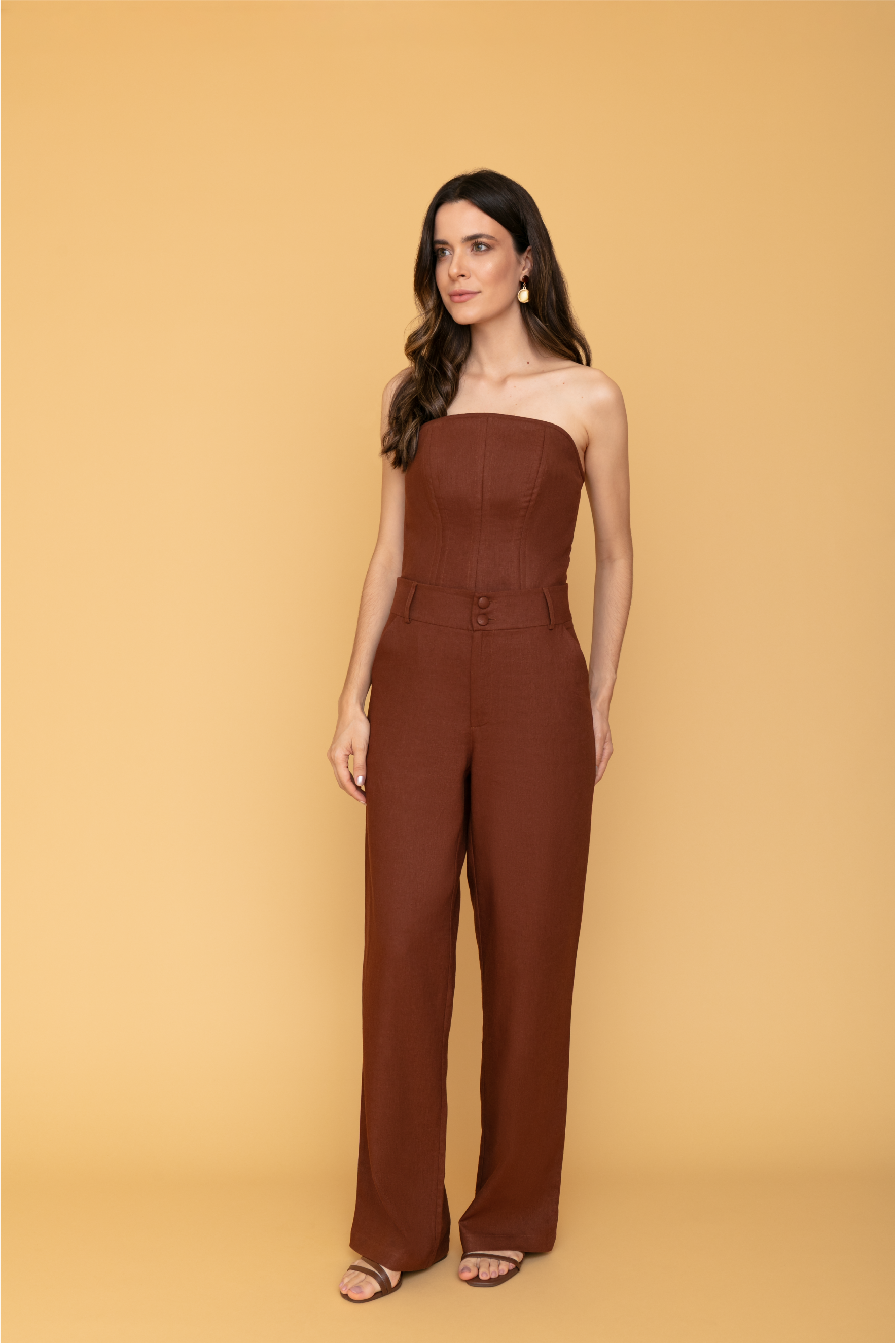 Calça de Linho Marrom - Joan