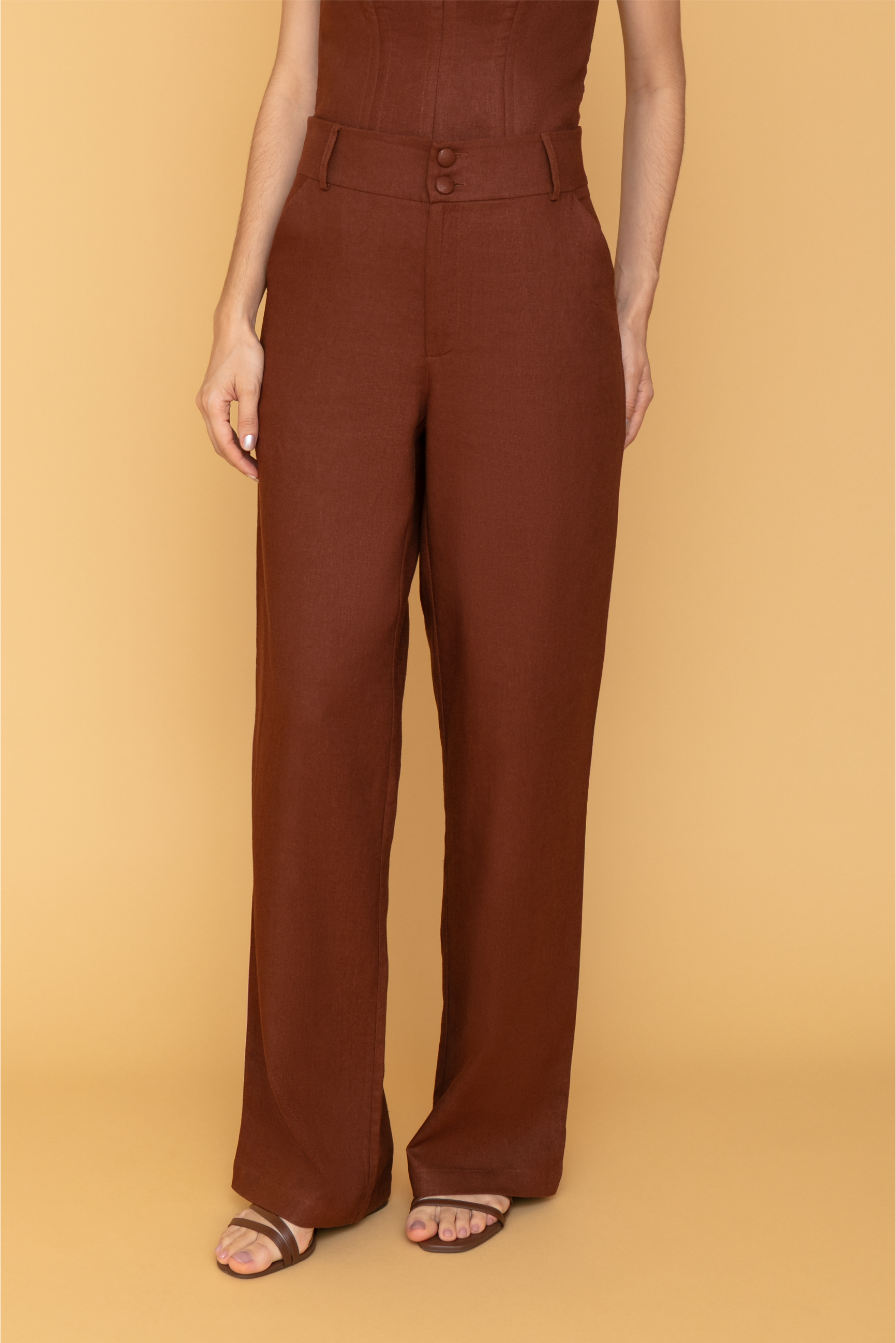 Calça de Linho Marrom - Joan