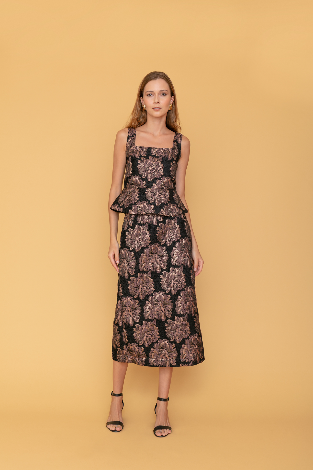 Saia de Jacquard Preto - Giverny