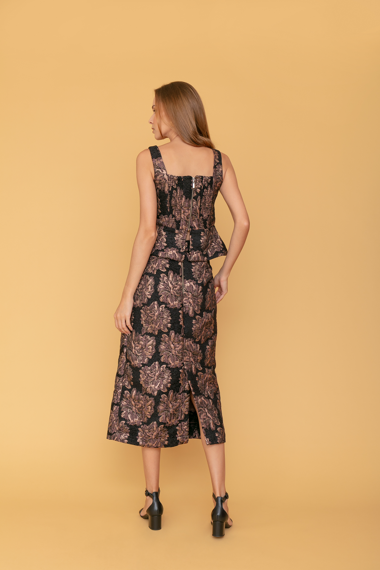 Saia de Jacquard Preto - Giverny