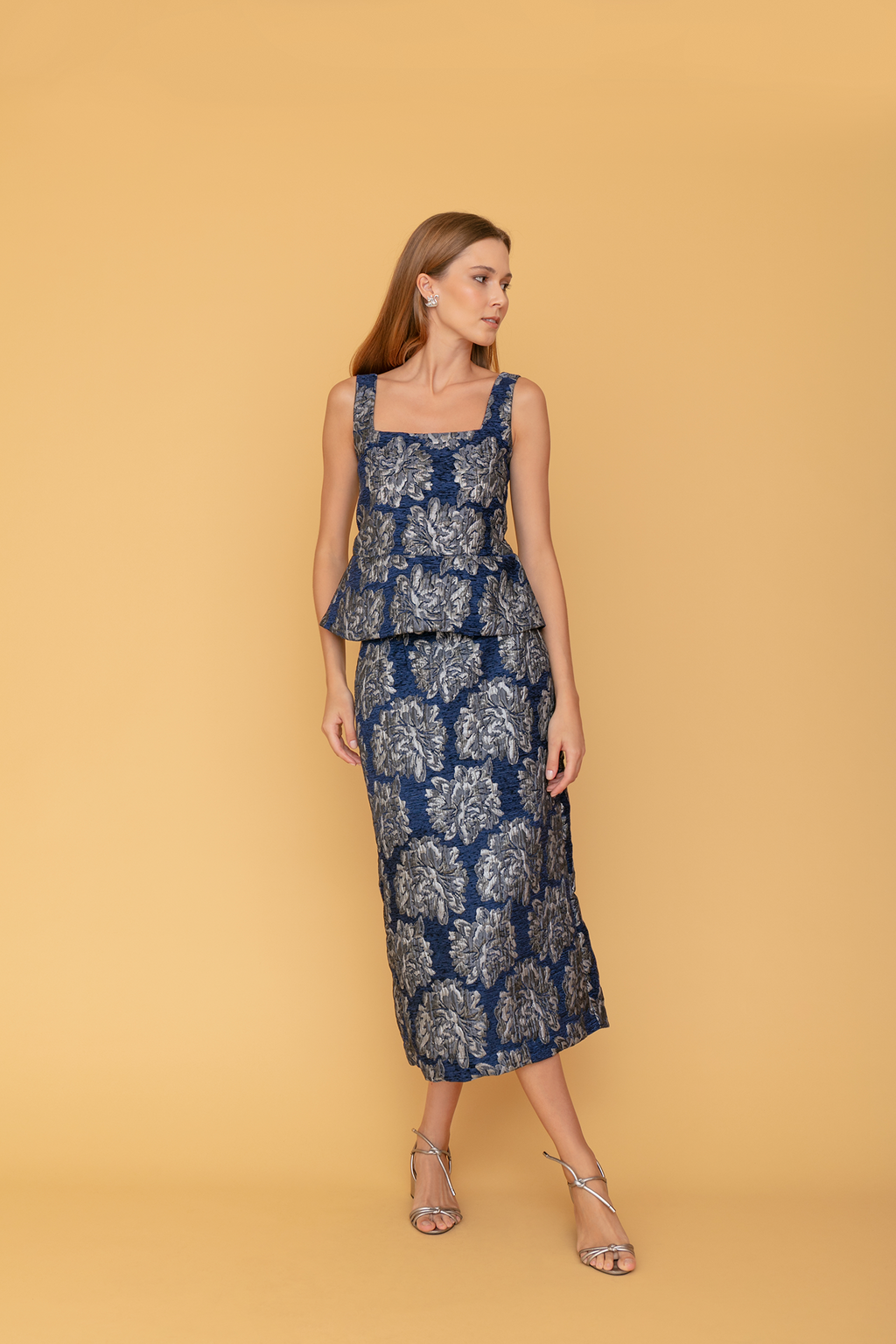 Saia de Jacquard Azul - Giverny