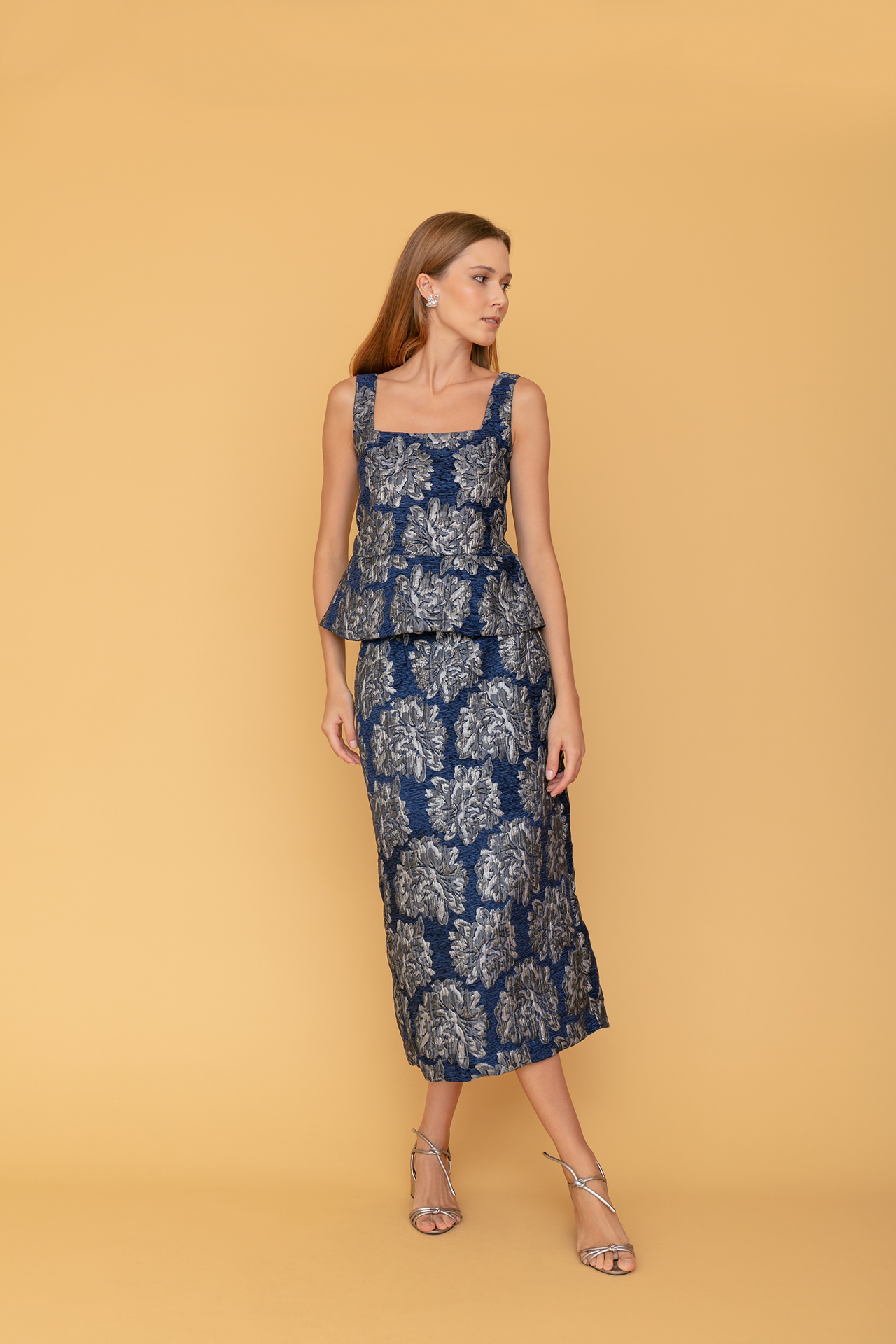 Saia de Jacquard Azul - Giverny