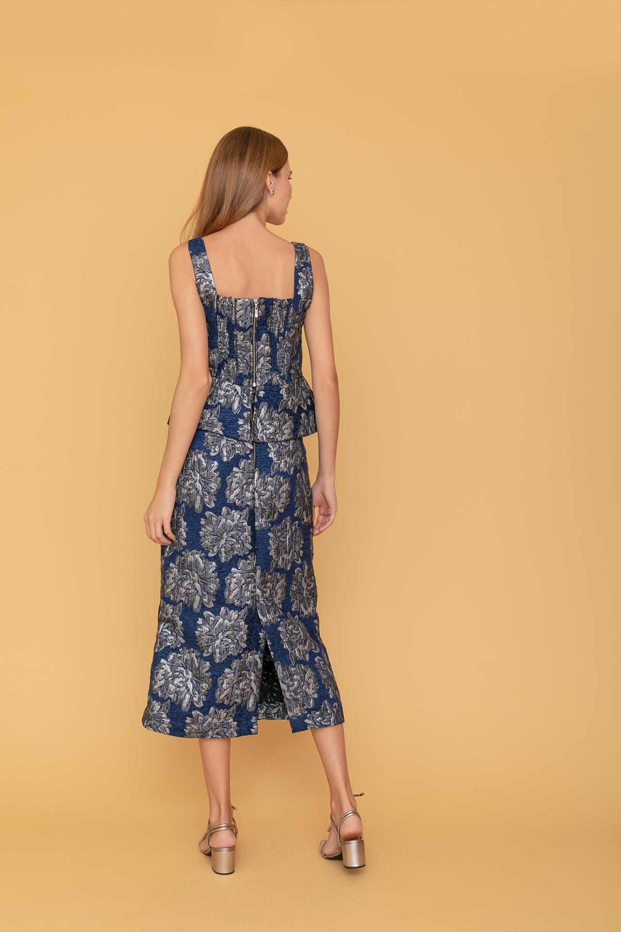 Saia de Jacquard Azul - Giverny