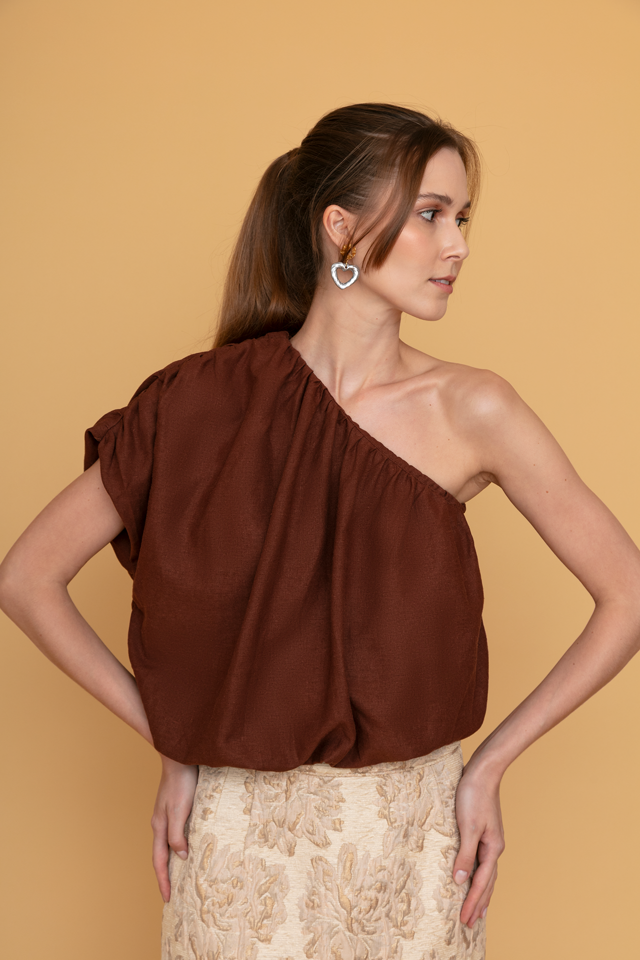 Top de Linho Marrom - Bloom